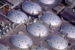 Digesters, enclosed tanks, Wastewater Residuals, Geodesic Domes, Huntington Beach, California, TOSV01P08_09