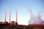 Billowing Smoke, Pollution, Navajo Coal Power Generating Station, Plant, Arizona, Smoke, ash, smokestacks, powerplant, TPFV01P05_02
