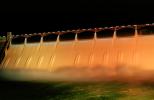 Grand Coulee Dam, Columbia River, color lights in the night, Gravity Dam
