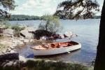 boat, lake, trees, 1975, 1970s, TSCV03P09_14