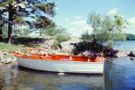 1940sboat, lake, trees, 1975, 1970s