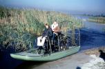 swampboat, swamp boat, everglades, wetlands, airboat, bayou, 1960s