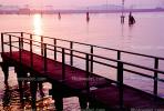 Pier, dock, water, sunrise