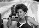 Smiling Girl, little speed boat, outboard motor