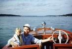 Father with Daughter, girl, powerboat