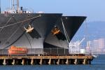 Ship Bow, Anchor, MV Cape Hudson (T-AKR 5066), Cape H Class Roll-on/Roll-off ship, Ro-Ro, Pier 60, San Francisco, TSDD01_048