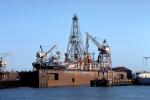 Glomar Pacific, Oil Drilling Ship in Drydock, Global Marine, TSDV01P02_04.1718