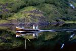 Small fishing trawler on a calm reflective Fjord, Paintography, Abstract