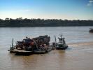 Tugboat, pusher tug, Barillero, Volvo, Puerto Maldonado, Madre de Dios River, Amazon Tributary, Peru, TSPD01_160