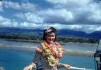Woman Arriving Hawaii, Lei, 1940s, TSPV02P12_01