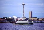 Ferryboat, Ferry, buildings, Space Needle, Seattle Harbor, TSPV03P04_09