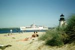SS Siasconset Ferry boat, Brant Point Lighthouse, Beach, Nantucket, Massachusetts