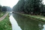 Canal duBurgone, river, boat, trees, reflection, Burgundy