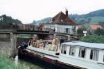 Canal duBurgone, river boat, building, Burgundy