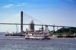 Georgia Queen, Docks, Savannah River, The Talmadge Memorial Bridge