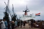 Le Havre, Cranes, Passengers, Pier, Dock, SS France, France, Crane, IMO: 5119143, 1965, 1960s, TSPV09P02_16
