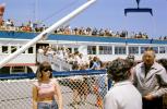 Passengers, disembarking, Santa Catalina ferry ship, Ferry, Ferryboat, 1965, 1960s