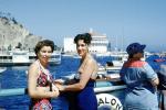 Two Women on the SS Catalina, Boats, Harbor, 1952, 1950s, TSPV09P12_16