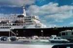 parked cars, Cruise Ship Noordam, Puerto Vallarta, IMO:	9230115, 1988, 1980s, TSPV09P13_09