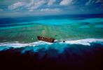 Shipwreck on a Barrier Reef, rusting, Coral Reef, Rusting Hulk, Water, Tropical, Pacific Ocean, Barrier Reef, Hull, TSRV01P01_18.1719