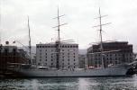 Statsraad Lehmkuhl, three-masted barque rigged sail, training vessel, Bergen, Norway, Ship Museum