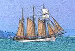 Three Masted Tall Ship Digital Painting, Paintography, TSTV01P05_11P