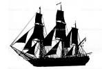sail, Silhouette, Pirate Ship, classic, icon, iconic, portfolio, logo, shape