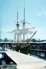Dock, Maryland Dove, replica of a late 17th-century trading ship, Clayton Marina, Maryland, TSTV02P04_04