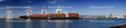 ZIM Piraeus, Container Ship, Cranes, Panorama, IMO: 9280847, TSWD01_176