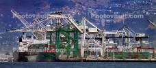 Cranes, Docks, Port of Oakland, Panorama, TSWD01_260