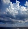 Glomar Coral Sea, Global Marine, out in the Gulf on its first sea trials, Cumulus Clouds, IMO: 7366506
