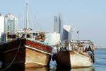 Dubai Creek, Harbor, Docks, United Arab Emirates, UAE, redhull, redboat, TSWV06P14_19