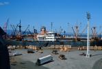La-Salle, Dock, cargo ship loading, trucks, 1950s