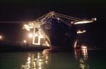 Lykes Lines, nighttime, night, gantry cranes, dock, TSWV08P01_09
