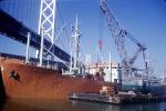 Bronxville, San Francisco Oakland Bay Bridge, redboat, redhull, Smith-Rice Co., Crane, Barge, 1970, 1970s, TSWV08P05_13