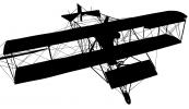 1911 Curtiss Biplane silhouette, shape, logo