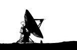 Radio Dish Antenna VLA silhouette, shape, UORV01P15_13M