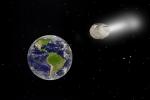 simulated astroid heading towards earth, globe, Pacific Ocean, UPAD01_002
