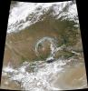 Swirl of Clouds, over Lake Balkhash, eastern Kazakhstan, Round, Circle