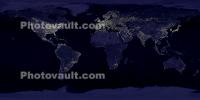 The Whole Earth at Night, nighttime, city lights, World Map, UPDD01_022