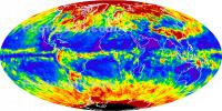 One-month composite of cloud optical thickness, The Whole Earth, Globe, world map