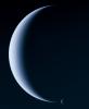 Crescent Neptune with moon