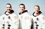 Apollo 9 crew: James McDivitt, David Scott, Russell Schweickart, 1969, 1960s, USLV01P09_18