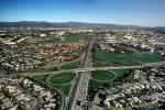 Cloverleaf Interchange, overpass, underpass, freeway, Highway 101, Four-way Interchange, Homes, houses, neighborhood, suburbia, suburban