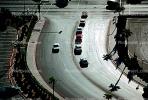 intersection, palm tree shadow, cars, curve, Las Vegas