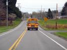 School Bus on the country highway, road, rural, Oswego, New York, VBSD01_029