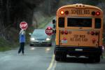 School Bus, Bloomfield Road, Sonoma County, California, VBSD01_093