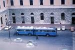Articulated Bus, Pisa Italy, cars, automobiles, vehicles, 1950s