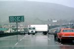 Highway 101, Rain, Wet, slippery, cars, San Bruno, California, USA, Jackknife, VCAV01P05_10