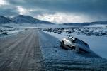 Icy, Slippery Road, Car Accident, Auto, Automobile